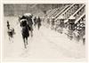 MARTIN LEWIS Stoops in Snow.